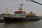 . Vermessungsschiff „Komet“, IMO 9162978,  liegt im Fischereihafen von Bremerhaven am Kai. 10.04.2018  (Hans) 