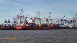 CAP HARRISSON (IMO 9440796) am 21.4.2015, Hamburg, Elbe, Container Terminal Burchardkai, Stromliegeplatz Athabaskakai /


ex CPO BALTIMORE (-2009)
Containerschiff / BRZ 41.358 / Lüa 262,07 m, B 32,2 m, Tg 12,5 m / TEU 4.259, davon 536 Reefer  / 
2009 bei Hyundai Heavy Industries, Ulsan, Südkorea / Flagge: Liberia, Heimathafen: Monrovia /

