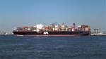 APL CHANGI (IMO 9631981) am 11.5.2017, Hamburg, Elbe beim Wnden vor dem Waltershofer Hafen  /
Bauname: MOL  QUALITY  (1.6.2013) - APL  ADVANCE (1.6.2013-1.7.2015) - APL CHANGI (seit 1.7.2015) /
ULCS-Containerschiff – APL-Temasek-Typ  / BRZ 151.963 / Lüa 368,5 m, B 51 m, Tg 14,5 m / 1 Diesel, Hyundai-MAN B&W 11S90ME-C9, 72.240 kW (98.219 PS), 24,5 kn  / TEU 13.892, davon 1200 Reefer  / gebaut 2013 bei Hyundai Samho Heavy Industries, Südkorea  / Flagge: Singapur /
