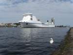 Lbeck-Travemnde, das RO-RO Schiff Stena Forecaster IMO 9214478 kommt von Schweden in den Hafen von Travemnde.