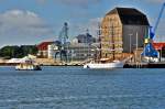 Blick in den Stralsunder Hafen von der Mole am 31.07.09