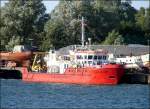 Die -Strelasund- IMO 9246956 Schiff der Gewsseraufsicht, festgemacht am Dnholm bei Stralsund.  am 08.07.07