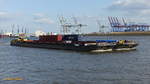 SCHUBEXPRESS 10 (ENI 05602700) am 21.8.2019,  als Schubverband mit 2 Bargen, Hamburg, Elbe Höhe Altona  /

ex-Name: SCH 2410

Schubschiff (DDR Typ KSS300) / Lüa 16,5 m, B 8,15 m, Tg 1,57 m / 1984 bei VEB Yachtwerft Berlin-Köpenick /
