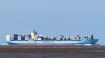 Die Charlotte Maersk am 07.07.2013 vor Fedderwardersiel auf der Weser nach Bremerhaven.