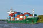 Der Feeder DS Agility IMO-Nummer:9395616 Flagge:Liberia Lnge:148.0m Breite:23.0m Baujahr:2008 Bauwerft:Qingshan Shipyard,Wuhan China aufgenommen am 01.05.12 auf dem Nord-Ostsee-Kanal bei Grntal.