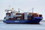 ,,Helgafell`` Containerschiff IMO: 9306017, L.: 138m, B.: 22m, Baujahr 2005. Heimathafen Torshavn. 01.10.15  vor der Einfahrt nach Brunsbüttel in die Schleuse
