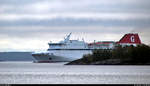 Fährschiff  Visby  (SF 1500) der Destination Gotland AB als Fähre von Visby (S) erreicht den Hafen von Nynäshamn (S). [10.10.2019 | 9:09 Uhr]
