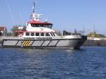 Crew Transfer Schiff  Cemaes Bay : Baujahr 2009, Flagge UK, Heimathafen
Beaumaris (Wales), Lnge .a. 20.47 m, Breite 8.0 m, Tiefgang 1.1 m,
Geschwindigkeit max. 27 kn, 
hier zu sehen in Warnemnde auf der Fahrt zum Windpark Baltic I
	


