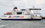 Berlioz, ein Fhrschiff von MY Ferry Link, Heimathafen Calais, hier im Hafen von Calais am 23.05.2013.