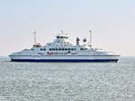 Doppelendfähre MF SyltExpress - eines der Fährschiffe auf der Strecke Havneby (Dänemark) - List - List- Havneby (Dänemark)  bei der Einfahrt in den Hafen List am 20. April 2018.