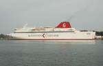 Im Hafen von Oskarshamn/Schweden beobachtete ich am 09.06.2011 das Fhrschiff SF 1500-MS Visby IMO: 9223784.