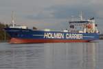 Birka Shipper von Holmen Carrier mit Heimathafen Mariehamn ein Frachtschiff. Kommt von Lbeck und passiert den Hafen Travemnde auslaufend. Beobachtet am 27.04.2013.