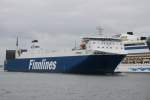 Das Frachtschiff Finnmill machte sich am 31.05.2014 auf dem Weg von Rostock-berseehafen nach Helsinki.