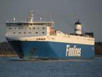 Das Frachtschiff Finnmill machte sich am 27.09.2014 auf dem Weg von Rostock-berseehafen nach Helsinki.