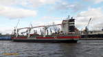 ANDESBORG (IMO 9466324) am 23.4.2017, Hamburg, Elbe Höhe Blohm+Voss /
Mehrzweckfrachter / BRZ 11.885 / Lüa 143 m, B 21,75 m, Tg 9,7 m / 1 Diesel, Wärtsilä, 6L46F, 7.500 kW (10.200 PS), 15,4 kn / 3 Kräne á 60 t / gebaut 2011 bei Hudong Zhonghua Shipbuilding Group 
Shanghai , China  /  Eigner: Wagenborg, Delfzij, NL / Flagge: NL, Heimathafen: Delfzijl, NL /
