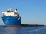 Die GPO Grace auf dem Seeweg von Sydney Nova Scotia  nach Rostocker beim  Einlaufen am 24.02.2024 in Warnemünde