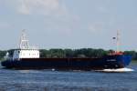 Die Sea Hunter IMO-Nummer:8914154 Flagge:Barbados Lnge:88.0m Breite:13.0m auf der Elbe beim auslaufen aus dem Hamburger Hafen am 15.07.09
