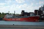 GINGA LYNX ein Tanker im Hafen von Karlshamn am 05.06.2011. IMO.:9442550, Lnge:160m, Breite 26m, Baujahr:2009.