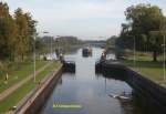 Schleuse Bssau im Elbe Lbeck Kanal, die letzte von insgeamt sieben Schleusen von Lauenburg an der Elbe kommend.