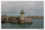 Lighthouse WL7 Holyhead Mail Pier, Anglesey, Salt Island Wales UK. Der Leuchtturm markiert die nrdliche Einfahrt zum alten Hafen.