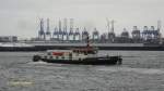 DEEPENSCHRIEWER II am 13.3.2013, Hamburg, Elbe vor dem Fischereihafen bei der Arbeit /    Mess- und Peilschiff der HPA / La 27,5 m, B 8,6 m, Tg 1,35 m / 2 Diesel ges.