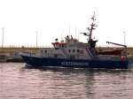 Polizei-Boot EIDER der Kstenwache beim Auslaufen aus dem Hafen Bsum