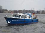 WS 19 am 3.4.2013, Hamburg, auf der Auenalster /  Polizeiboot / 1967 bei Schless-Werft / 1 MAN Diesel /  