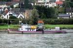 Schlepper Pilot (04302030 , 36,24 x 7,47) am 21.10.2014 in Trechtingshausen am Rhein. Schlepper dieser Art werden auf diesem Abschnitt des Rheines als Schlepphilfe für Schiffe genutzt die zu wenig kn über Grund machen.