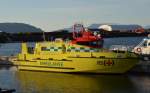 Ambulanse-Schiff ,,EYR BREMSTEIN‘‘ im Hafen von Sandnessjen am 03.07.2012.
Lnge x Breite: 18m X 5m, Geschwindigkeit: 32.4  knots, Flagge: Norway .
