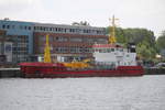 Das Ölfang- und Tankmotorschiff Vilm lag am Mittag des 29.06.2018 im Rostocker Fracht und Fischereihafen.