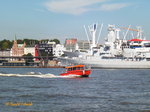 GEO am 7.9.2016, Hamburg, Elbe Höhe Überseebrücke /   Hydrographisches Arbeitsboot / Lüa 7,0 m, B 2,4 m, Tg 0,5 m / 2 x 37 kW (50 PS) /    