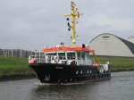 Im Mai diesen Jahres getauftes und in Dienst gestelltes  Peilschiff  WEDEL  des Auenbezirks Wedel des Wasser- und Schifffahrtsamtes Hamburg.