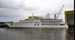 Weser 'Al Salamah' - Die Superyacht zur Grund�berholung bei L�rssen. Lg. 163 m - Br. 23,5 m - Tiefgang 5 m - Geschwindigkeit 21,5 kn - Baujahr 1999. Aufnahme am 14.06.2009 