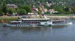 Personenschiffe Schaufelraddampfer 'Dresden', am 03.05.'09, in Dresden, auf dre Elbe