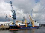 Containerschiffe 21.6.09 in Hamburg, Steinwerderhafen - BBC CAMPANA ist 2004 in China, Wuhu gebaut worden. 12.837 tdw Tragf�higkeit u 138 m lang. (Ein Bild, auch f�r Kranliebhaber;-)