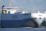 Autotransporter Die gewaltige Autostar IMO-Nummer:9206786 Flagge:Portugal L�nge:140.0m Breite:23.0m aufgenommen vom Willkommen H�ft am 23.06.09
