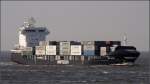 Feeder Die 2006 gebaute RBD ALEXA (IMO 9339064) am 06.05.2008 einlaufend Elbe. Sie ist 129 m lang, 20 m breit, hat eine GT von 7545 und ist f�r 698 TEU ausgelegt. Heimathafen ist Limassol auf Zypern.