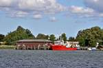 das Gew�sseraufsichtsboot  Strelasund  festgemacht ...  Frank Kropp 23.08.2009