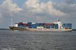 Containerschiffe Die Wan Hai 301 bei L�he-Sand am 10.07.06