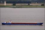 St�ckgut- und Mehrzweckfrachter Die 1981 gebaute CEDAR (IMO 8100624) am 10.08.2009 Weser abw�rts fahrend. Sie ist 82 m lang, 11 m breit und hat eine GT von 1499. Heimathafen ist St. John's (Antigua and Barbuda).