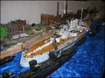 Kriegsschiffe Auf der Modellbau-Messe in Sinsheim im M�rz 2006 war auch dieses Diorama eines Hafens mit Kriegsschiffen der deutschen Kaiserlichen Marine ausgestellt.
