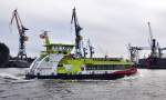 Hamburg Die neue Hafenf�hre 'Oorkaten' am 5.10.09 im Hamburger Hafen. Bj.7/2009 - Lg.29,85m - Br.8,15m - Typ 2000 (B�geleisen)