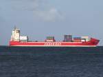 Containerschiffe Frederik (IMO-9328637;L=155;B=24mtr) ist bei Cuxhaven Elbaufw�rts unterwegs;090828