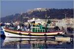 Fischereifahrzeuge Fischkutter S819C AURORA DO MINHO im Hafen von Setubal. Scan eines Dias aus dem Jahr 1995.