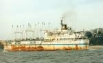 Fischereifahrzeuge Hamburg 1992, der polnische Fischtransporter WINETA noch mal v hinten.