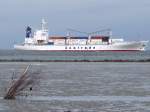 Spring-Tiger (IMO-8312605;L=148;B=24mtr.) strebt bei Ebbe Richtung Elbgew�sser bei Cuxhaven;090831  ...