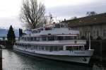 Das Fahrgastschiff M�nchen macht Winterschlaf im Hafen von Lindau aufgenommen ...