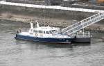 Motorboot WSP 5 der Wasserschutzpolizei NRW an seiner Anlegestelle in ...