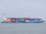 BCL-Iwona(IMO-9336294;L=133;B=19mtr) schiebt sich vollgepackt bei Cuxhaven Elbaufw�rts;090901_feeder 