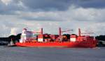 Hamburg am 1.9.10 - CAP PORTLAND einlaufend.(Bj 2007, 186 m lang mit 21.700 tdw)